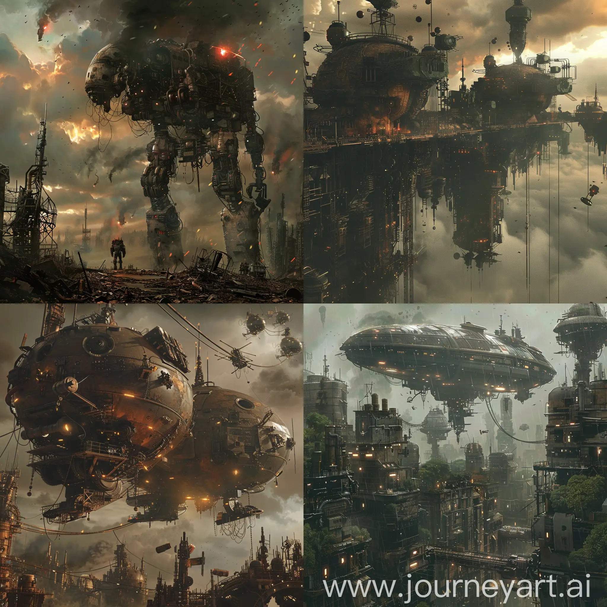 doomsday，The setting is the mechanical world，Falling sky machines,