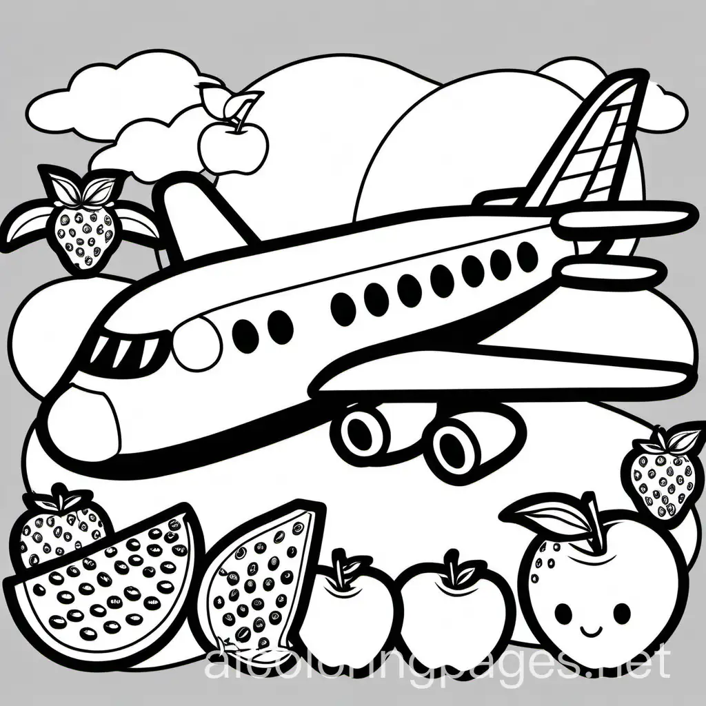 Kawaii-Fruit-Airplane-Coloring-Page-for-Kids