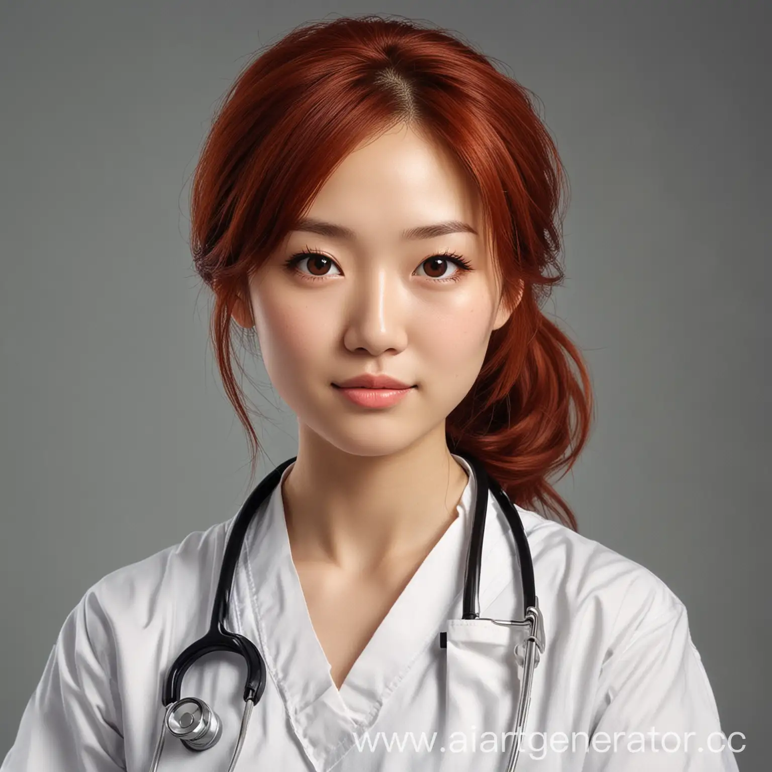 East-Asian-Medical-Professional-Redhead-Girl-Age-3034