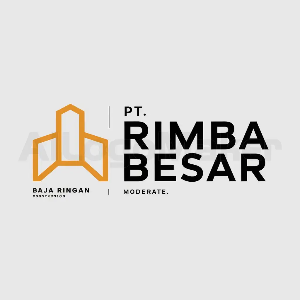 a logo design,with the text "PT Rimba Besar", main symbol:Baja Ringan,Moderate,be used in Construction industry,clear background