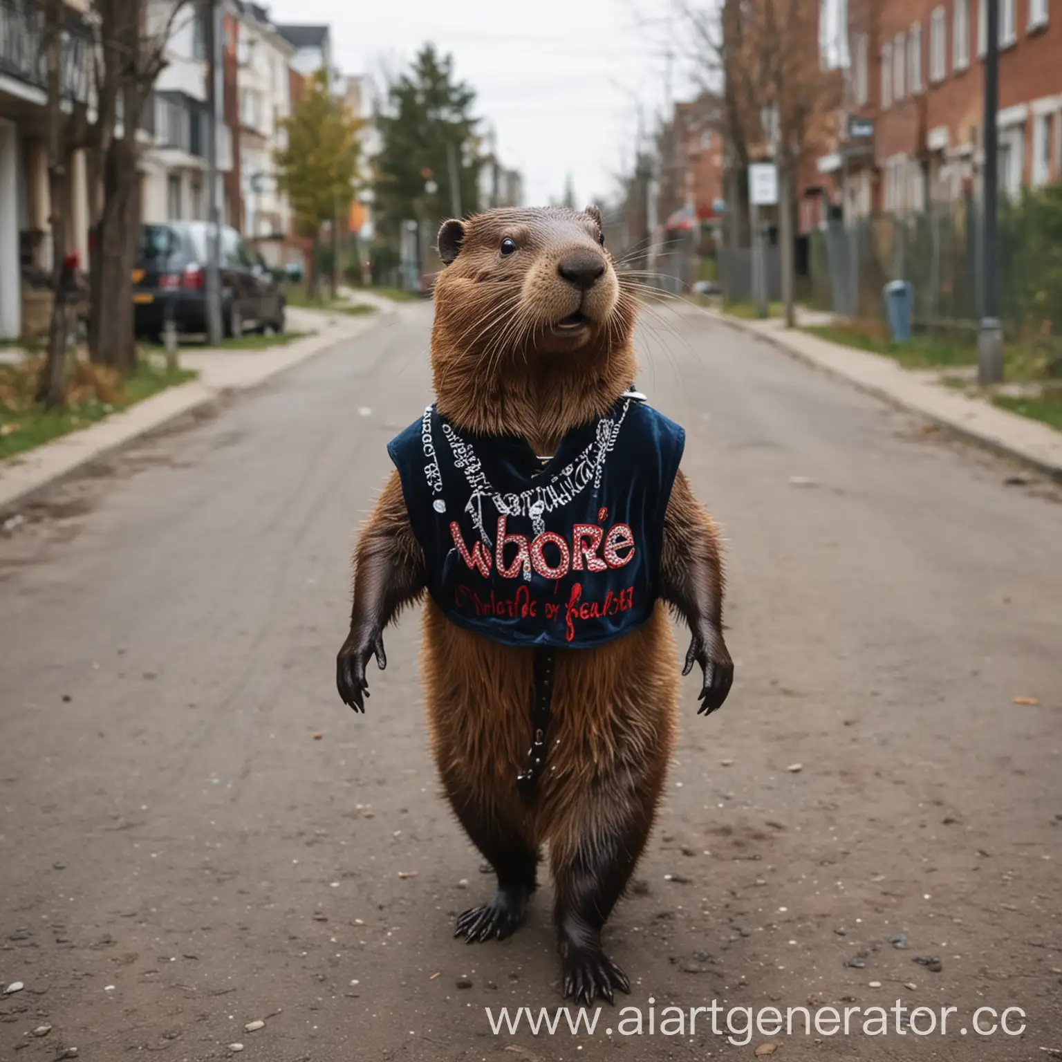 Urban-Exploration-Provocative-Beaver-Strolls-through-Modern-City-District