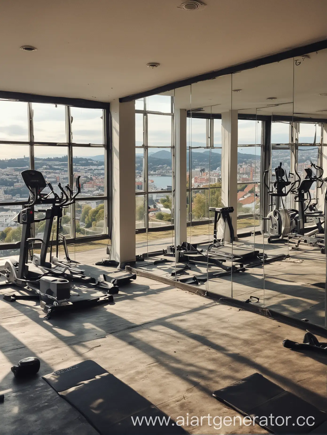 Modern-Gym-Interior-with-Mirrored-Walls-and-Exercise-Equipment