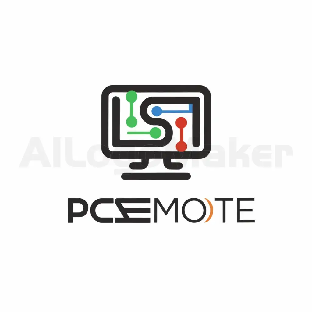 a logo design,with the text "pcremote", main symbol:monitor,Minimalistic,be used in Internet industry,clear background