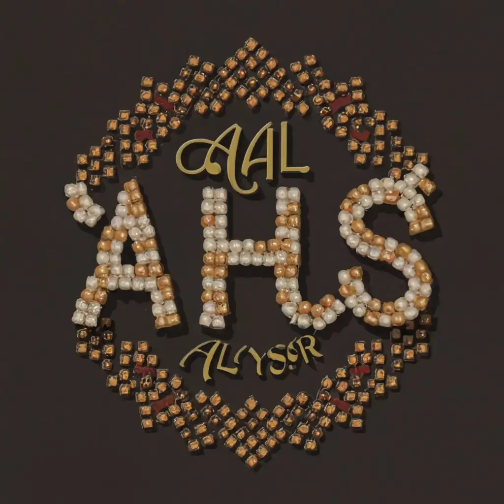 a logo design,with the text "AHL ALYOSR", main symbol:AHL ALYOSR WRITTEN IN BEADS as its written,Moderate,clear background
