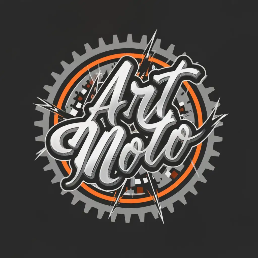 a logo design, with the text 'ART MOTO', main symbol:Motorcycle, spare part, Moderate, be used in Automotive industry, clear background