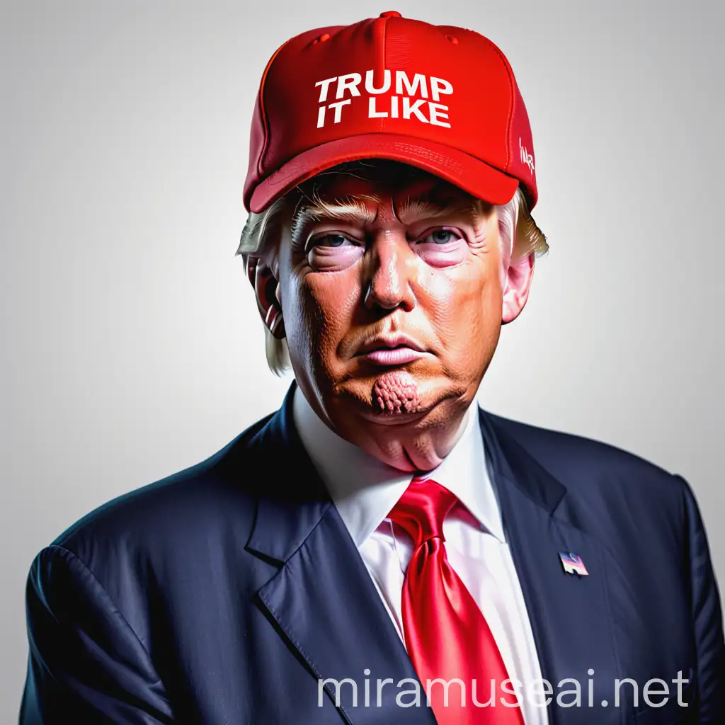 Donald Trump Wearing Red Cap Iconic Tribute Imagery