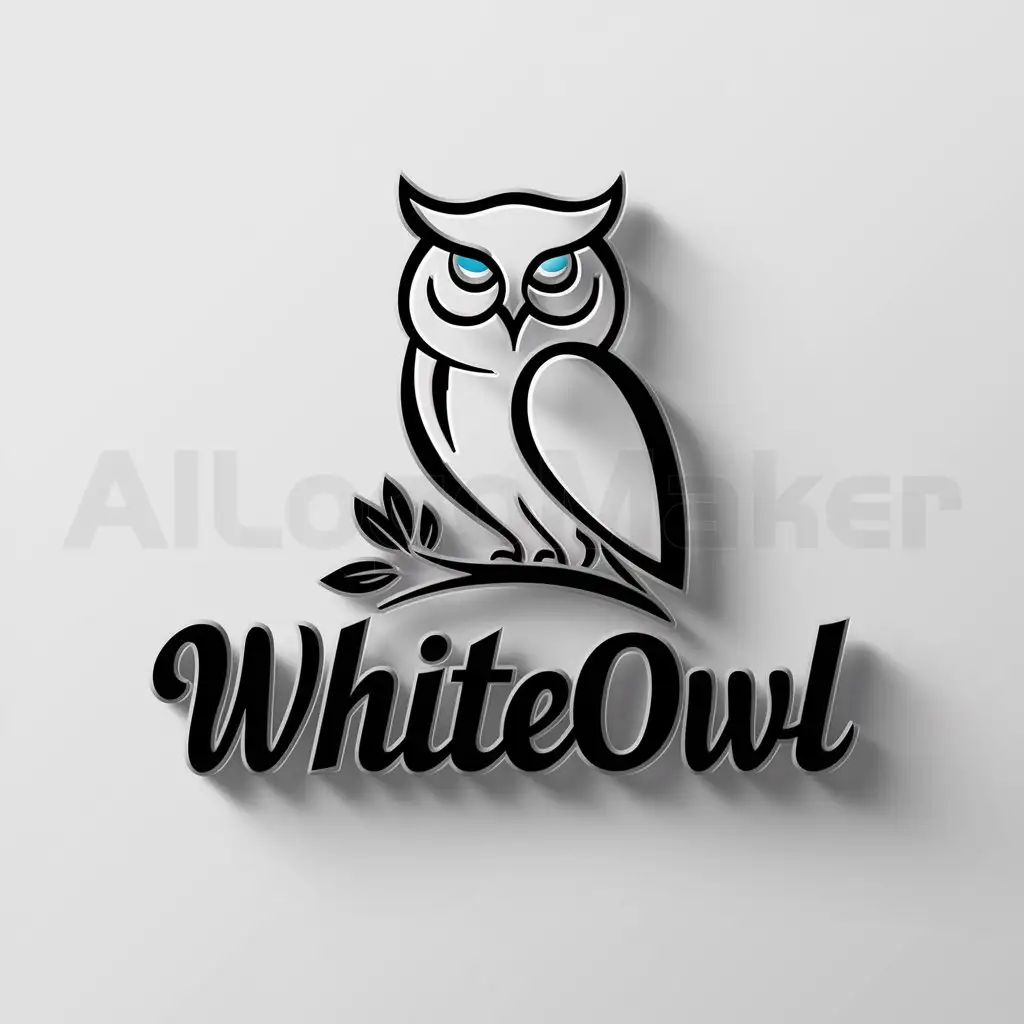 a logo design,with the text "WhiteOwl", main symbol:white owl,Moderate,clear background