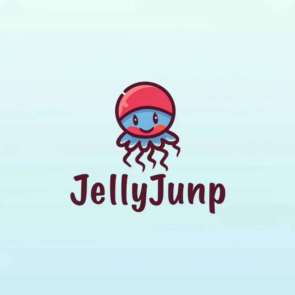 a logo design,with the text "jelly jump", main symbol:pirates indoor playground jellyfish,complex,be used in playground industry,clear background