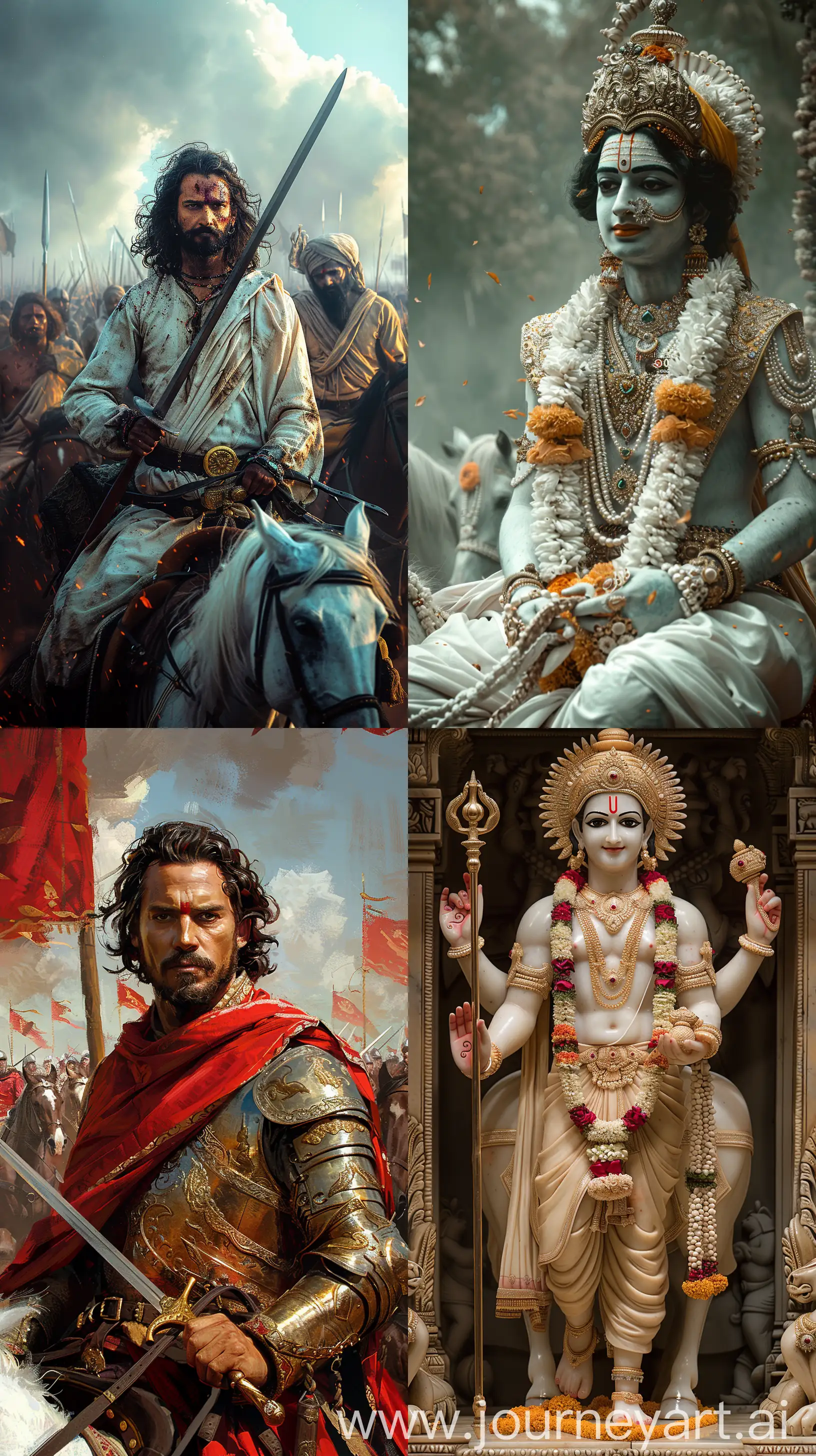 Epic-Hindu-God-Kalki-in-Golden-Armor-Riding-White-Horse-with-Divine-Sword
