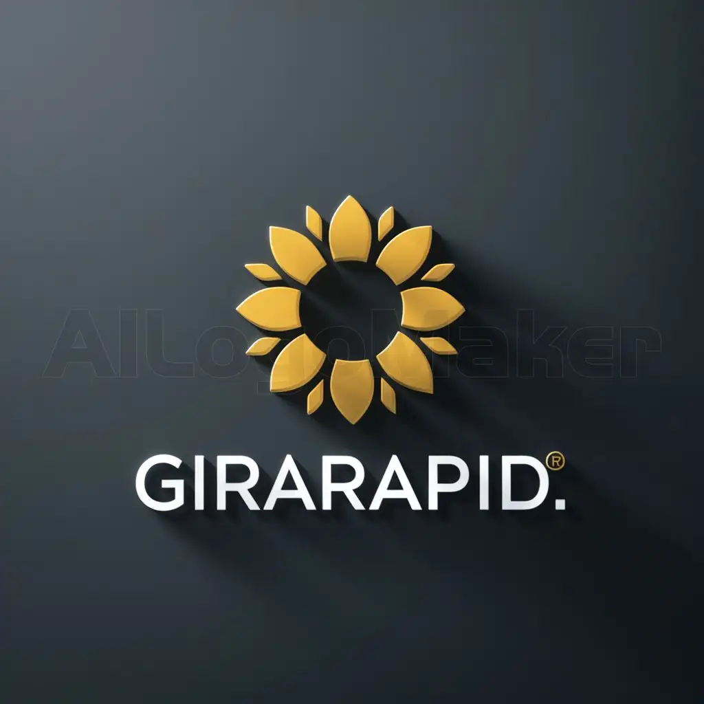 a logo design,with the text "GiraRapid", main symbol:Girasoles,Moderate,clear background