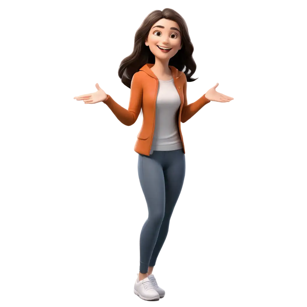 make a girl laughing 3d animated
