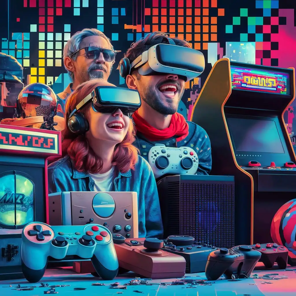 Colorful Portrait of Gaming Elements