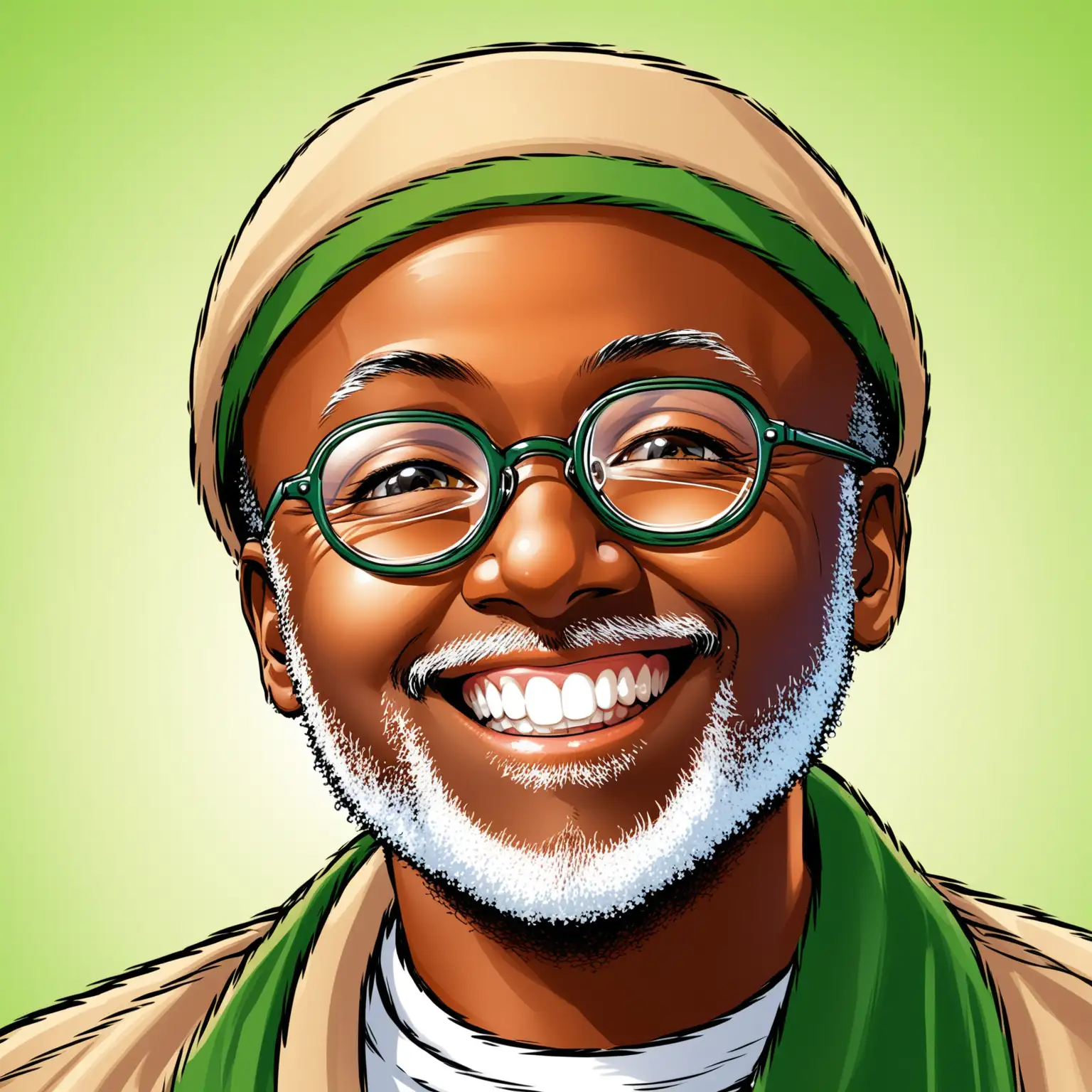 Illustrate an image of Amílcar Cabral, smiling. Cartoon effect.