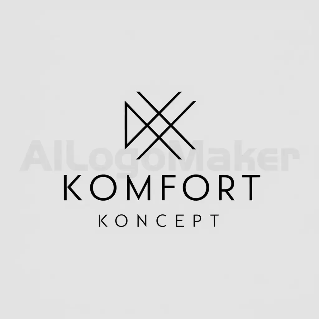a logo design,with the text "KOMFORT KONCEPT", main symbol:Abstract lines, style, reliability,Minimalistic,be used in Home Family industry,clear background