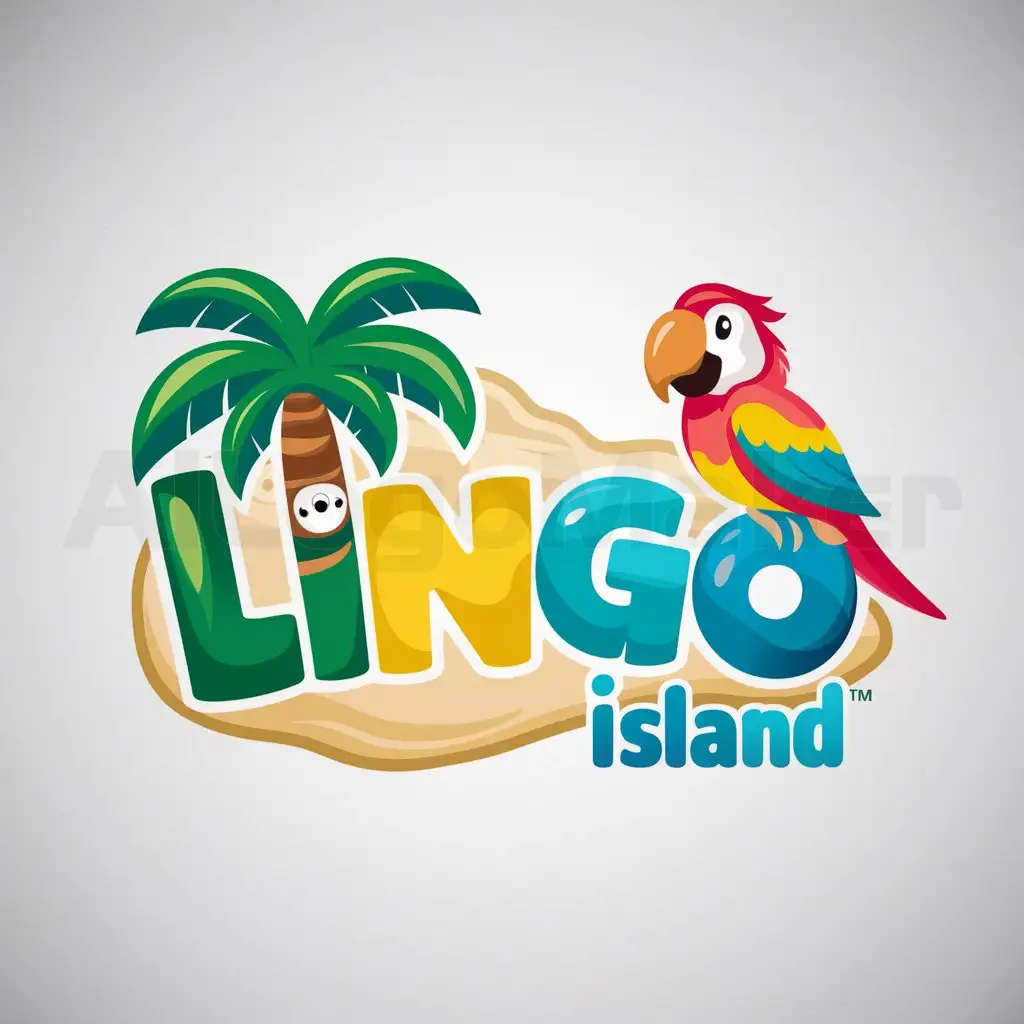 a logo design,with the text "Lingo Island", main symbol:more detail,Moderate,clear background