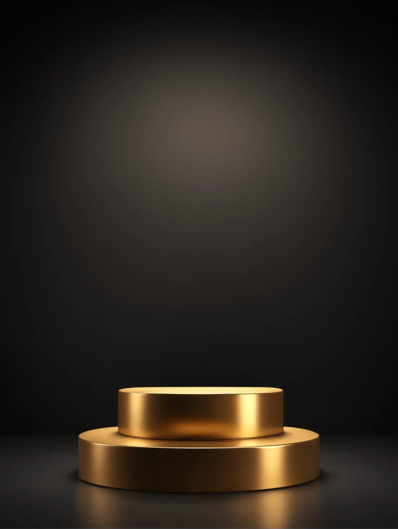 Golden-Minimalist-Podium-Illuminated-on-Black-Background