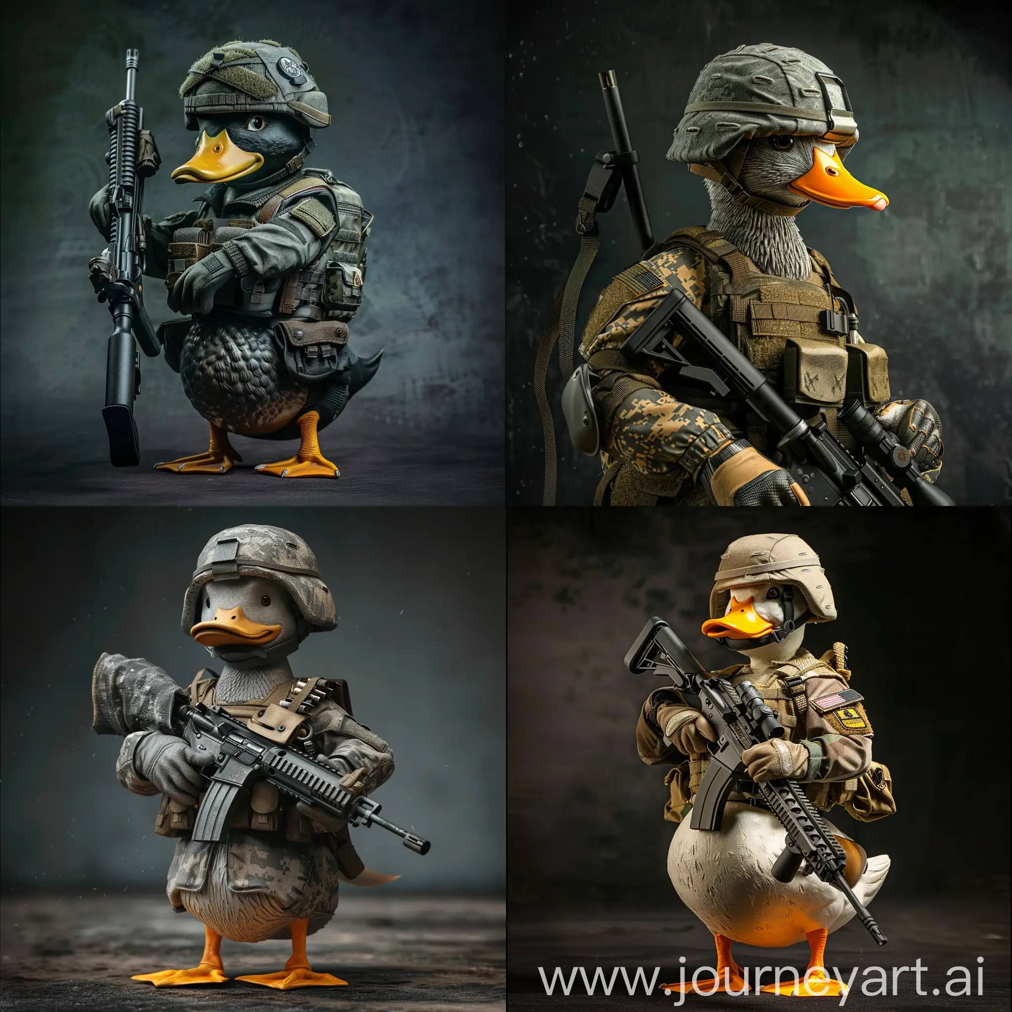 Military-Duck-with-Automatic-Rifle-and-Helmet