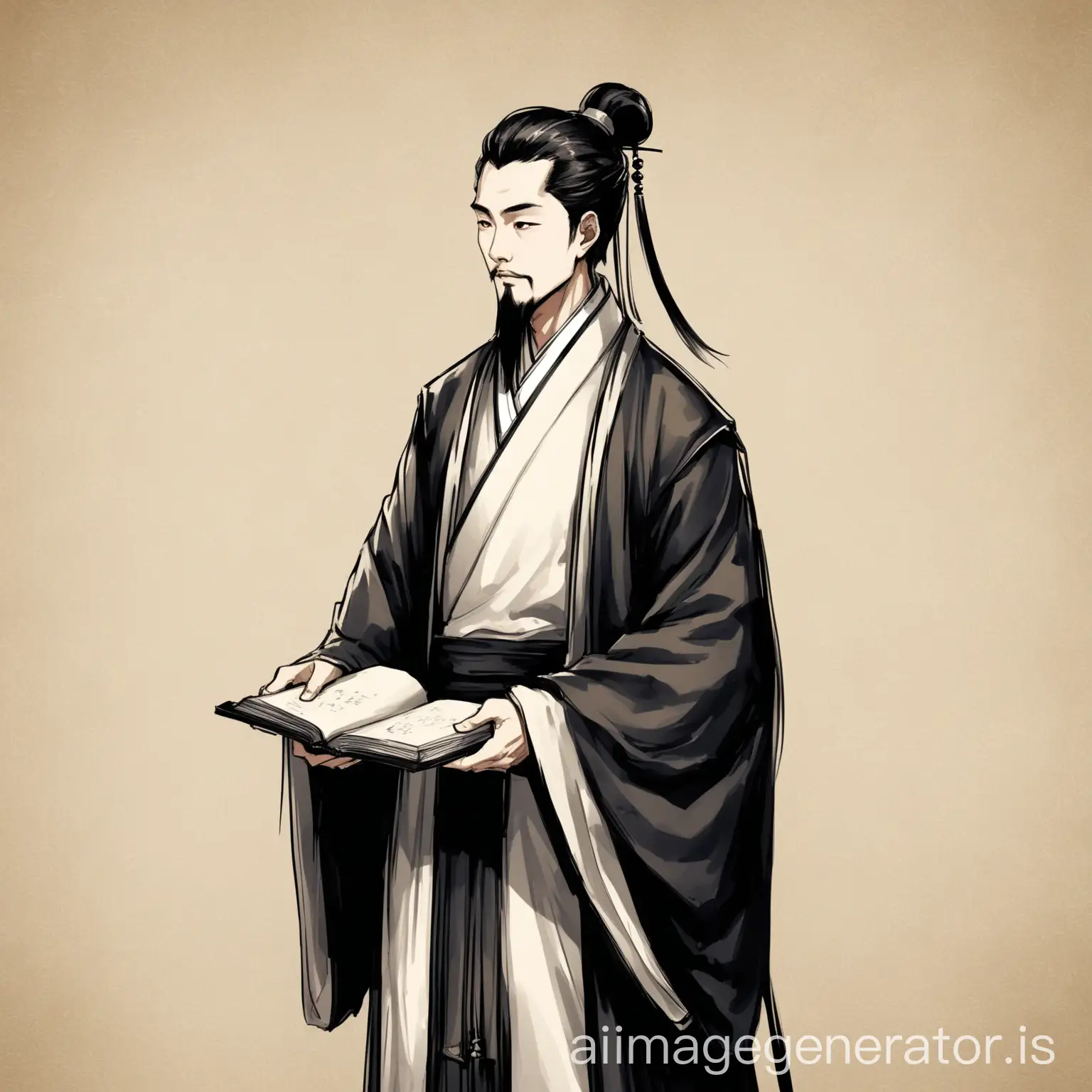 Ancient-Chinese-Scholar-in-Traditional-Ink-Style-Costume