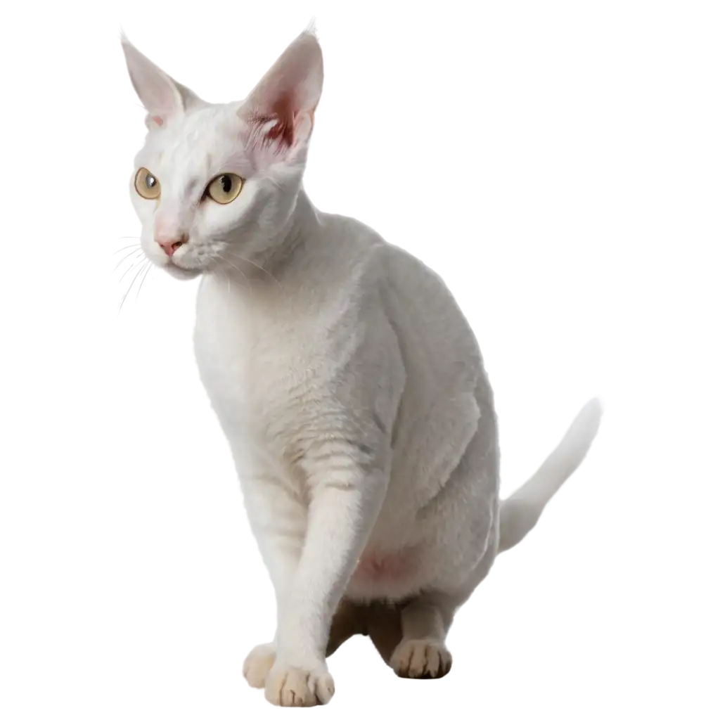white cornish-rex cat