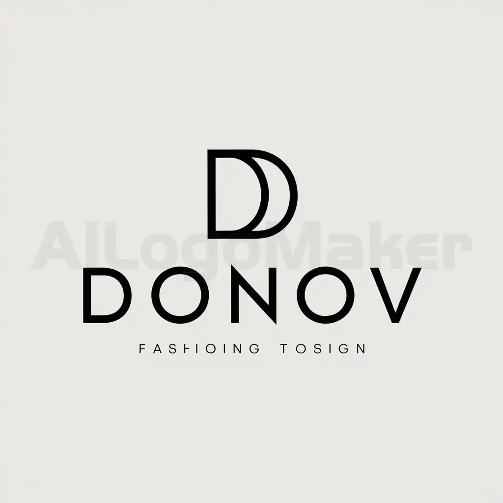 a logo design,with the text "DONOV", main symbol:2 letters D,Minimalistic,be used in clothing industry,clear background