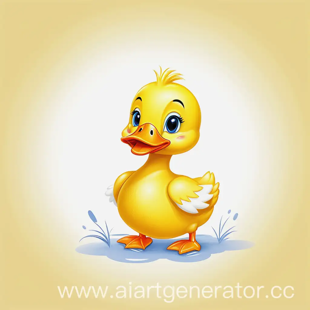 Playful-Yellow-Duck-Drawing-for-Childrens-Book-Illustration