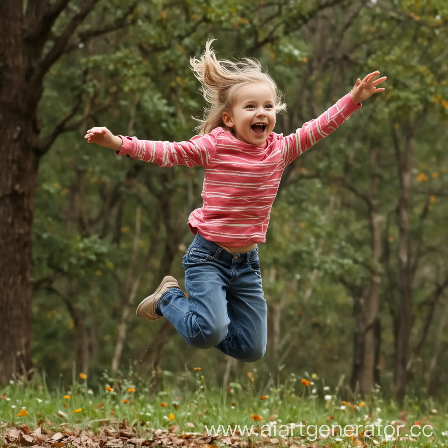 прыгающий счастливый ребенок