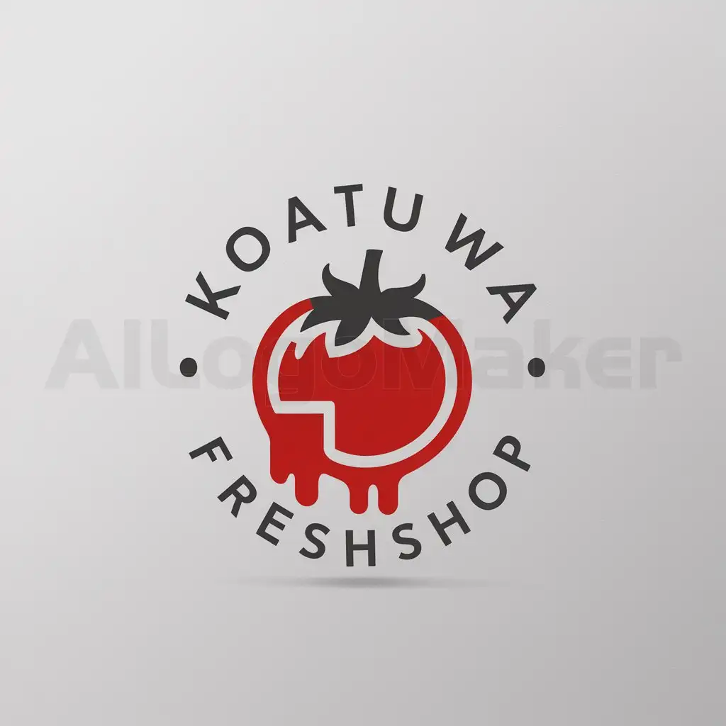 a logo design,with the text "koratuwa Freshshop", main symbol:tomato, red sauce, computer,Moderate,be used in Internet industry,clear background
