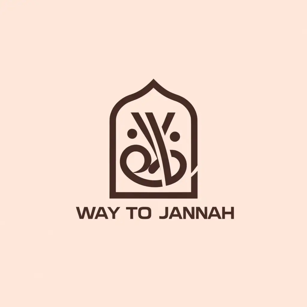 a logo design,with the text "Way to Jannah", main symbol:Jannat,Minimalistic,be used in Religious industry,clear background