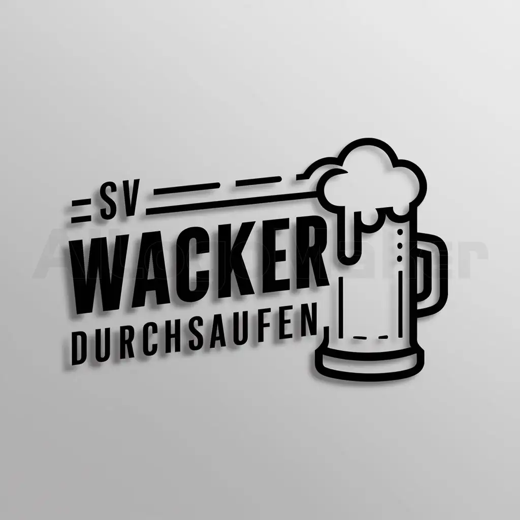 a logo design,with the text "SV Wacker Durchsaufen", main symbol:Bier,Moderate,be used in Sports Fitness industry,clear background