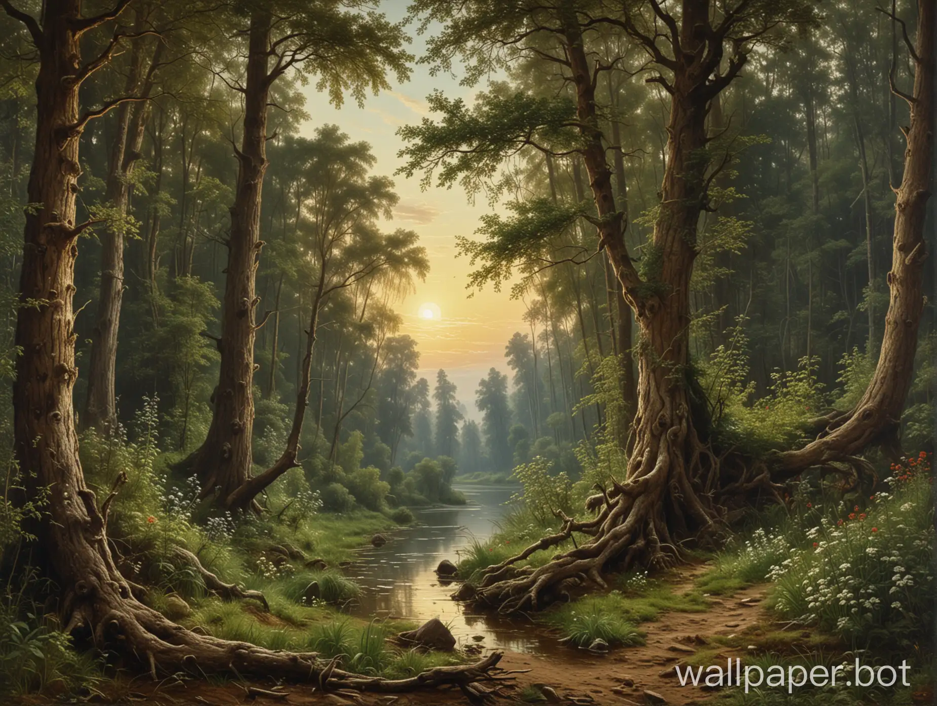 Shishkins-Scientific-Fantastika-Painting-Enigmatic-Forest-Exploration