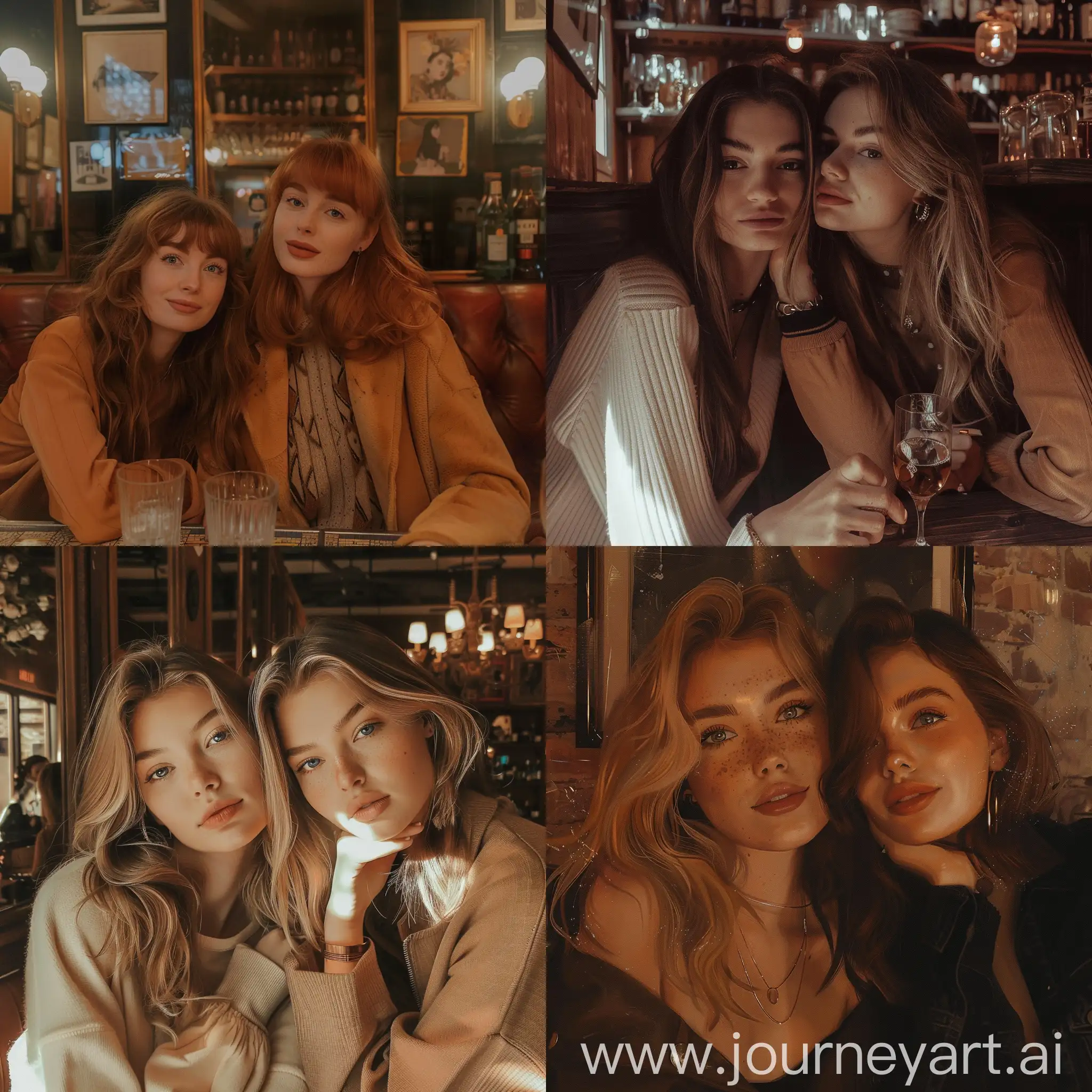 Two-Girls-Enjoying-a-Romantic-Date-at-a-Cozy-Restaurant-in-Warm-Brown-Tones