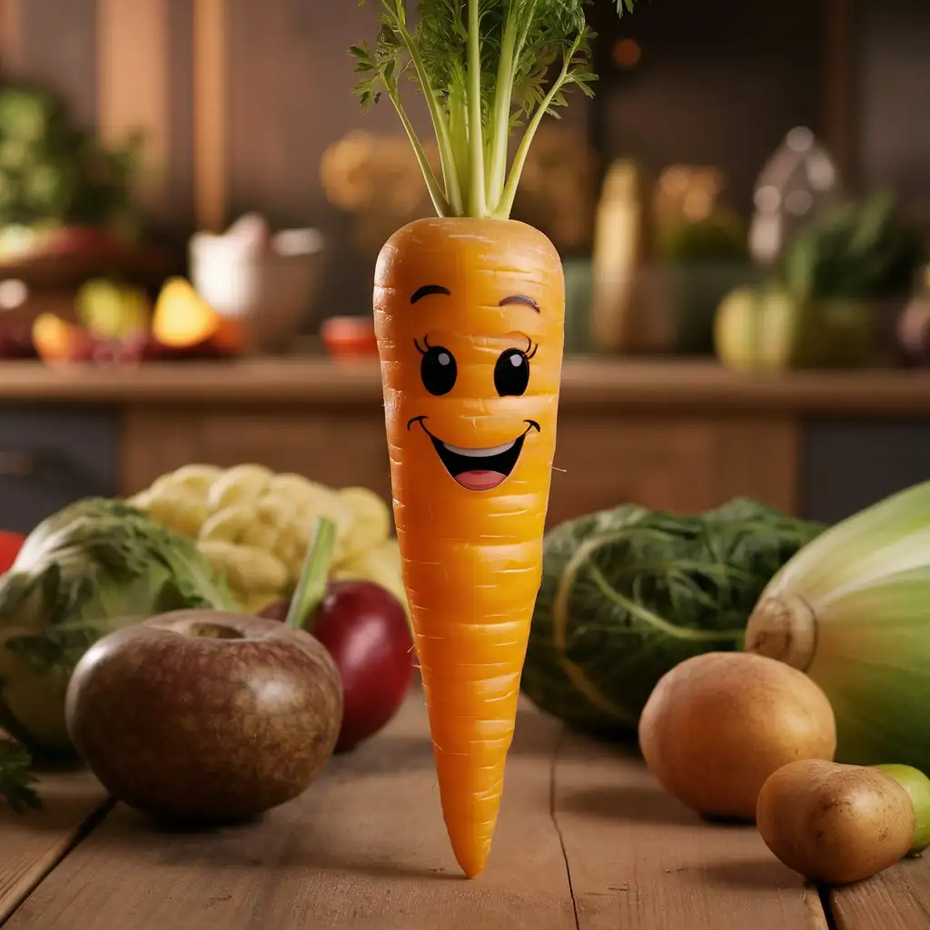 мило улыбающаяся морковь