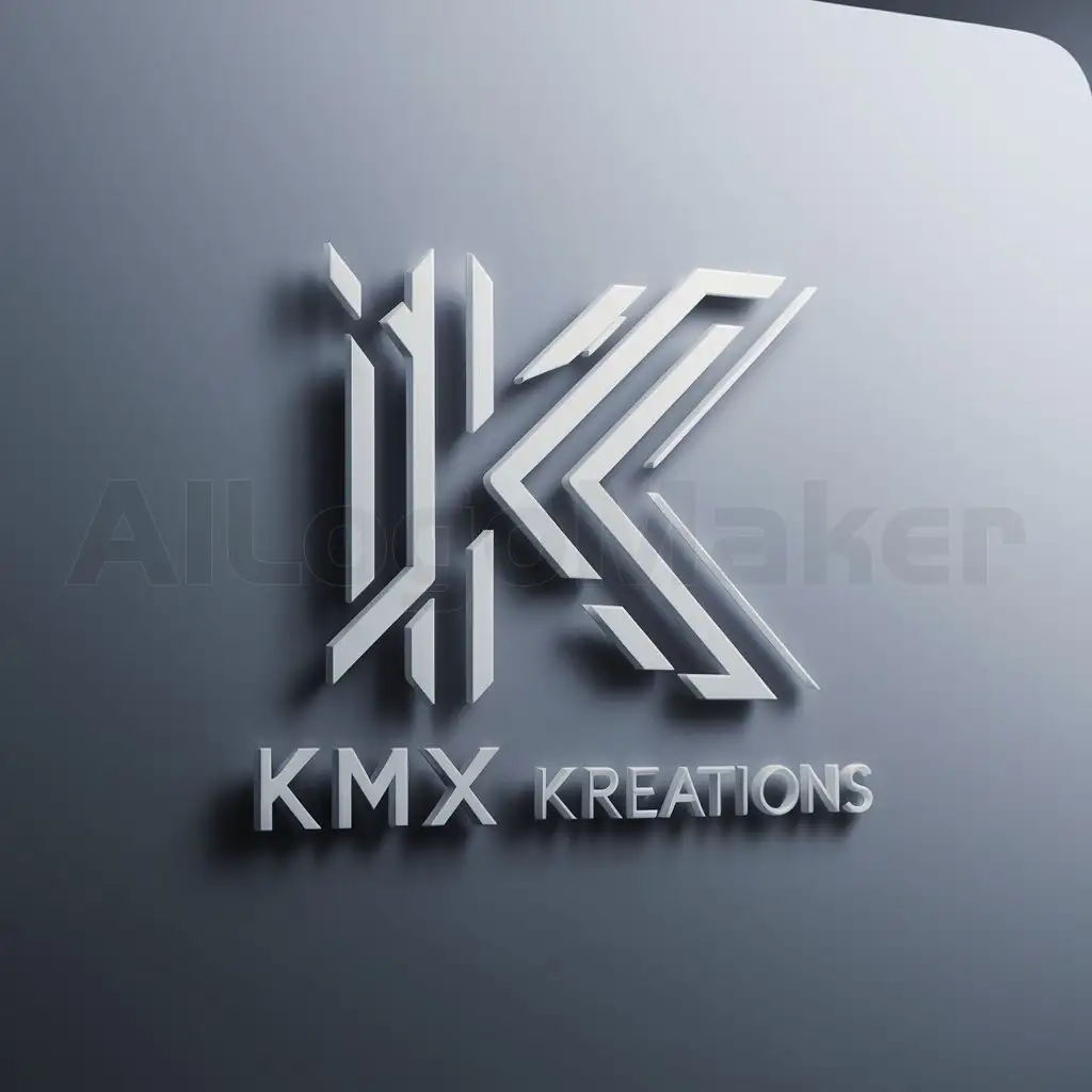 a logo design,with the text "KMX Kreations", main symbol:Combine K and X,complex,be used in 3D Printing industry,clear background