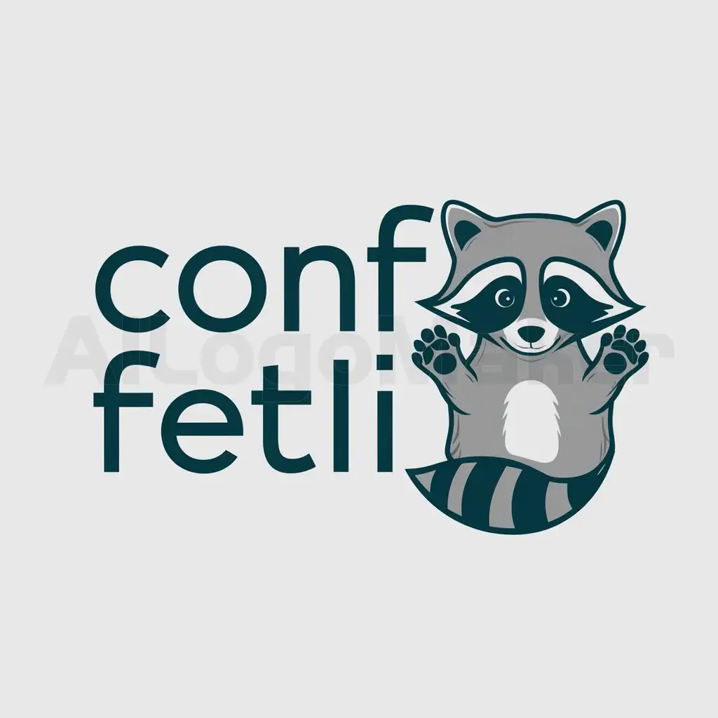 a logo design,with the text "Confetti", main symbol:raccoon,Moderate,clear background