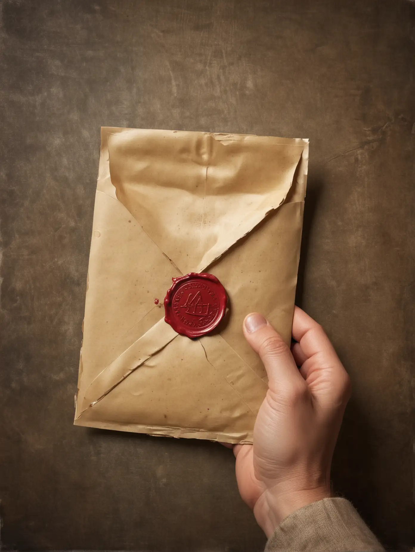  wax-sealed envelope in hand. ebook chapter art.
  


