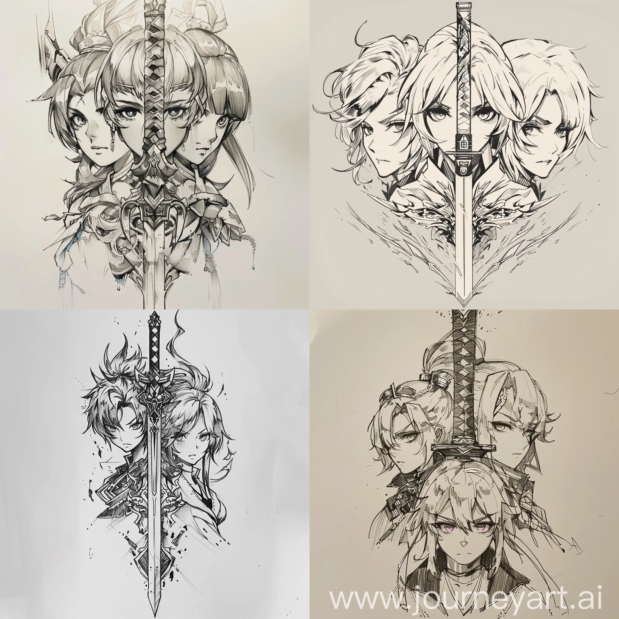 Anime-Katana-Tattoo-Design-Featuring-Raiden-Mei-Raiden-Shogun-and-Acheron