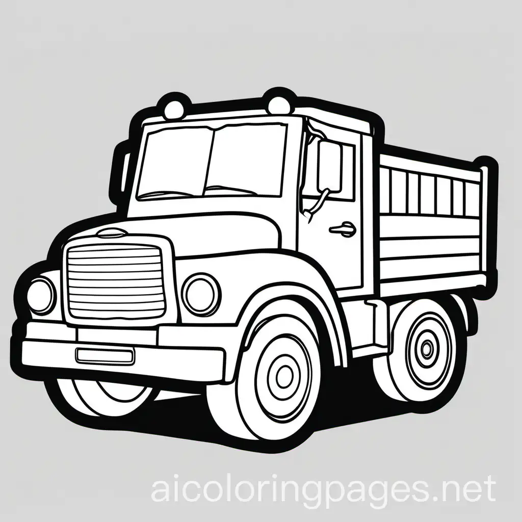 Trucks-Cars-and-Blippi-Coloring-Page-Black-and-White-Line-Art-for-Kids