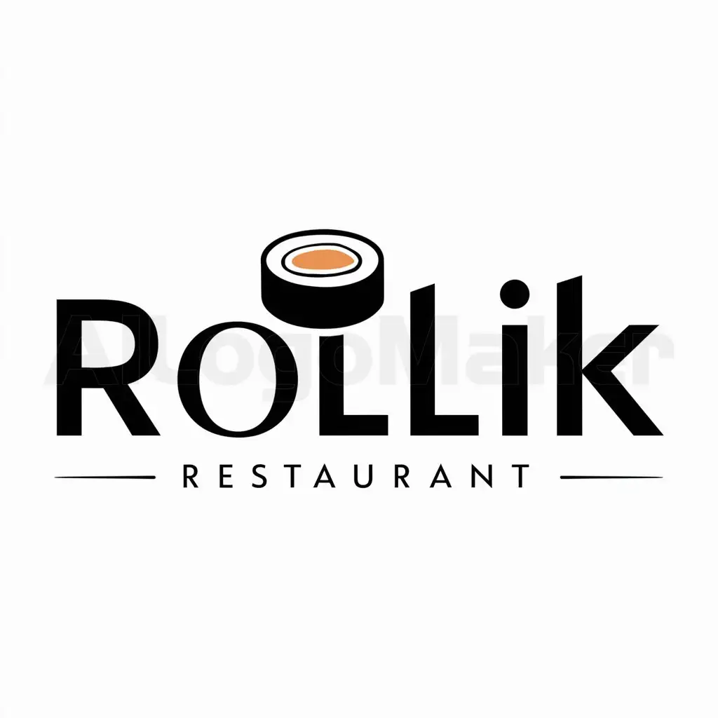 a logo design,with the text "Rollik", main symbol:Sushi,Moderate,be used in Restaurant industry,clear background