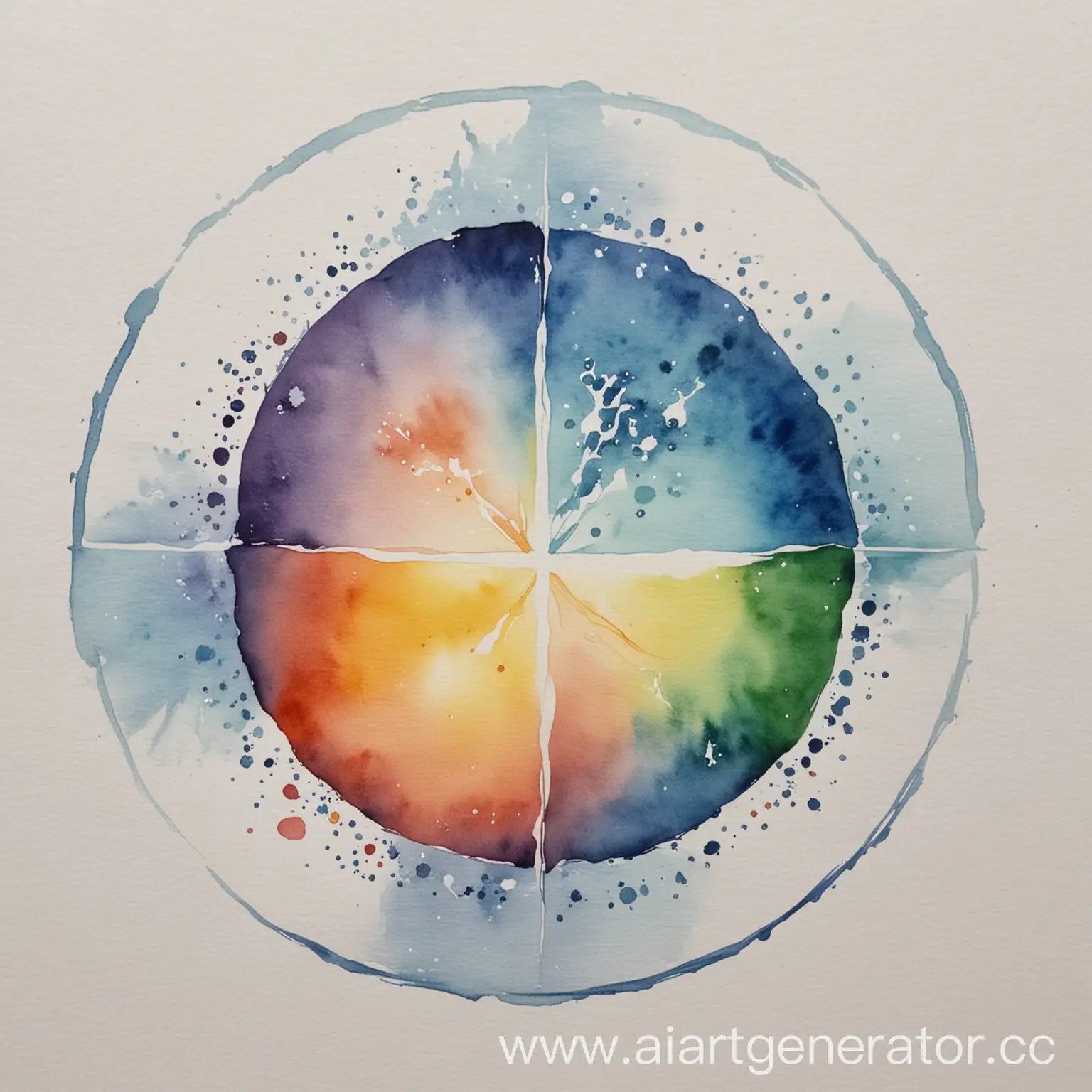Abstract-Watercolor-Painting-Four-Circular-Elements