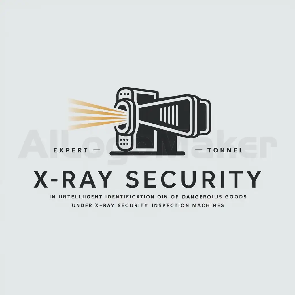 a logo design,with the text "Expert in intelligent identification of dangerous goods under X-ray security inspection machines", main symbol:x ray inspection machine,artificial intelligence,security and safety,Moderate,be used in Technology industry,clear background