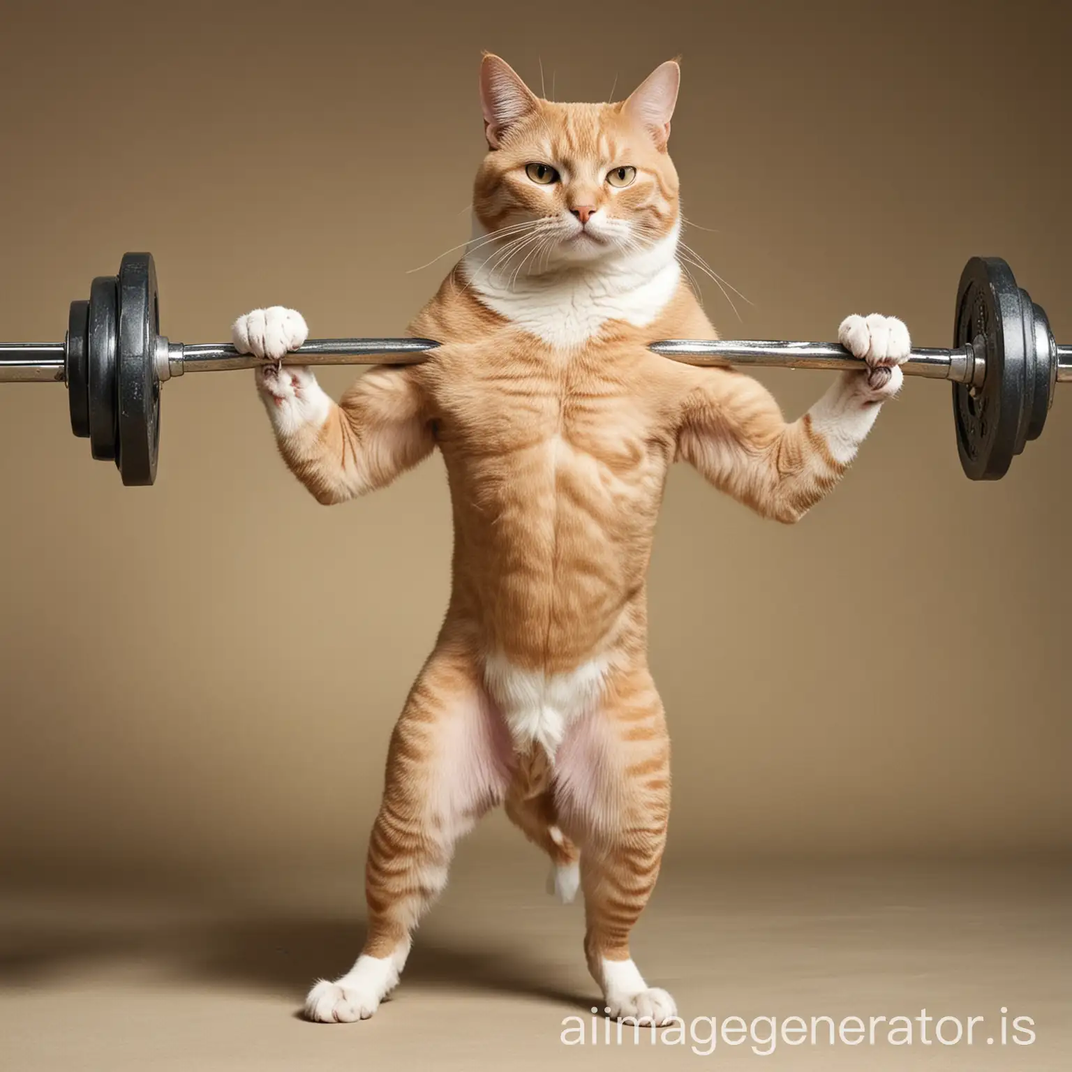 poor cat body builder