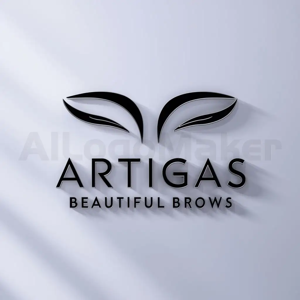 a logo design,with the text "Artigas beautifull brows", main symbol:Cejas,Moderate,be used in Beauty Spa industry,clear background
