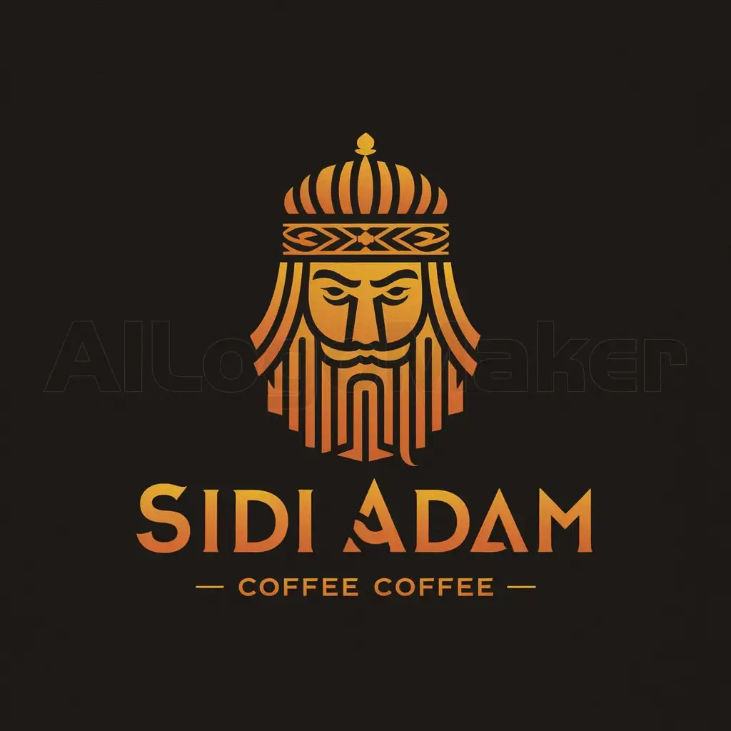 a logo design,with the text "Sidi Adam", main symbol:Sultan arabian king logo vector art potrait colorful design with dark background. Abstract graphic,Moderate,be used in coffe industry,clear background