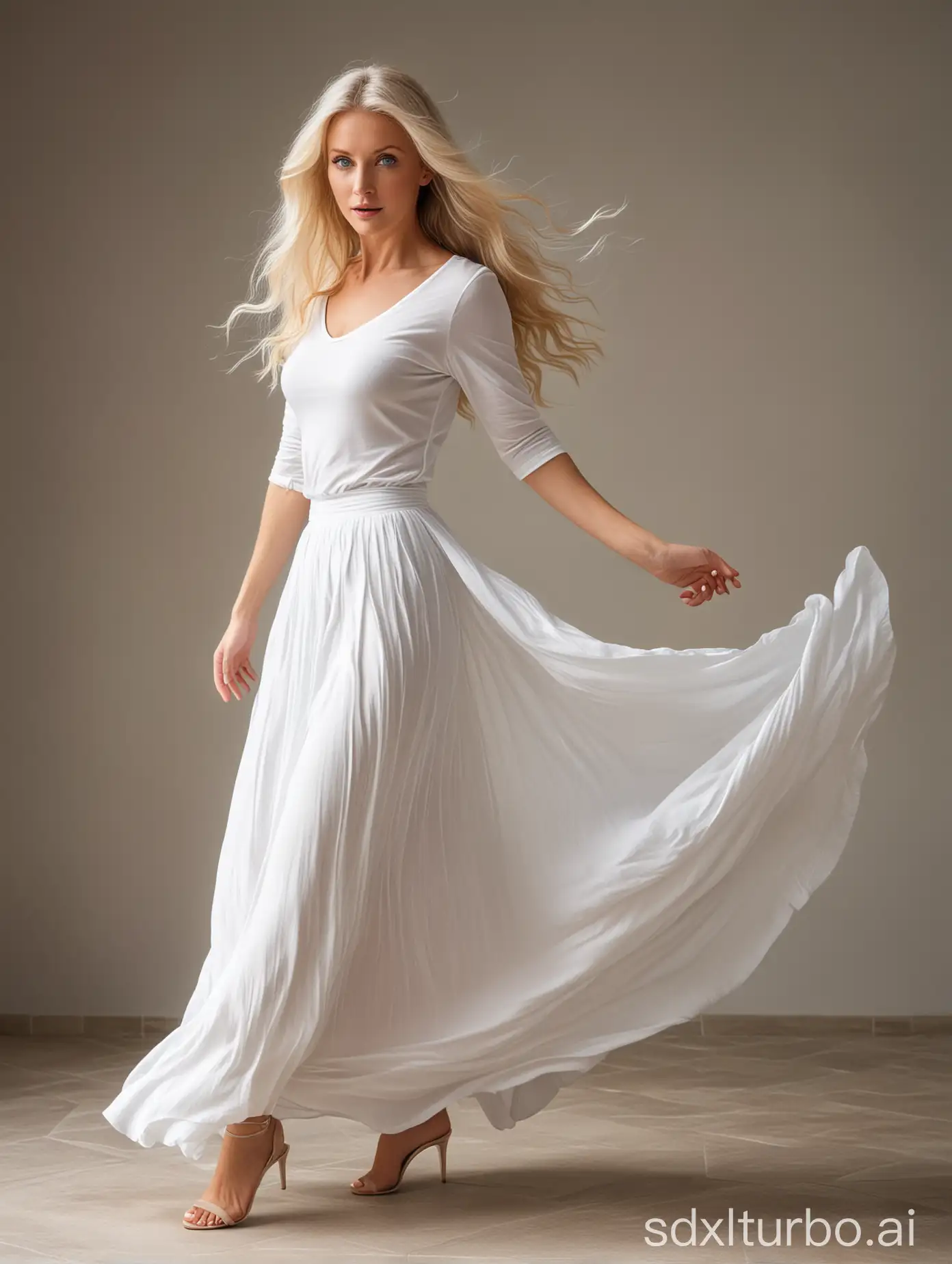 Graceful-Blonde-Woman-with-Flowing-Skirt-in-Enchanted-Setting