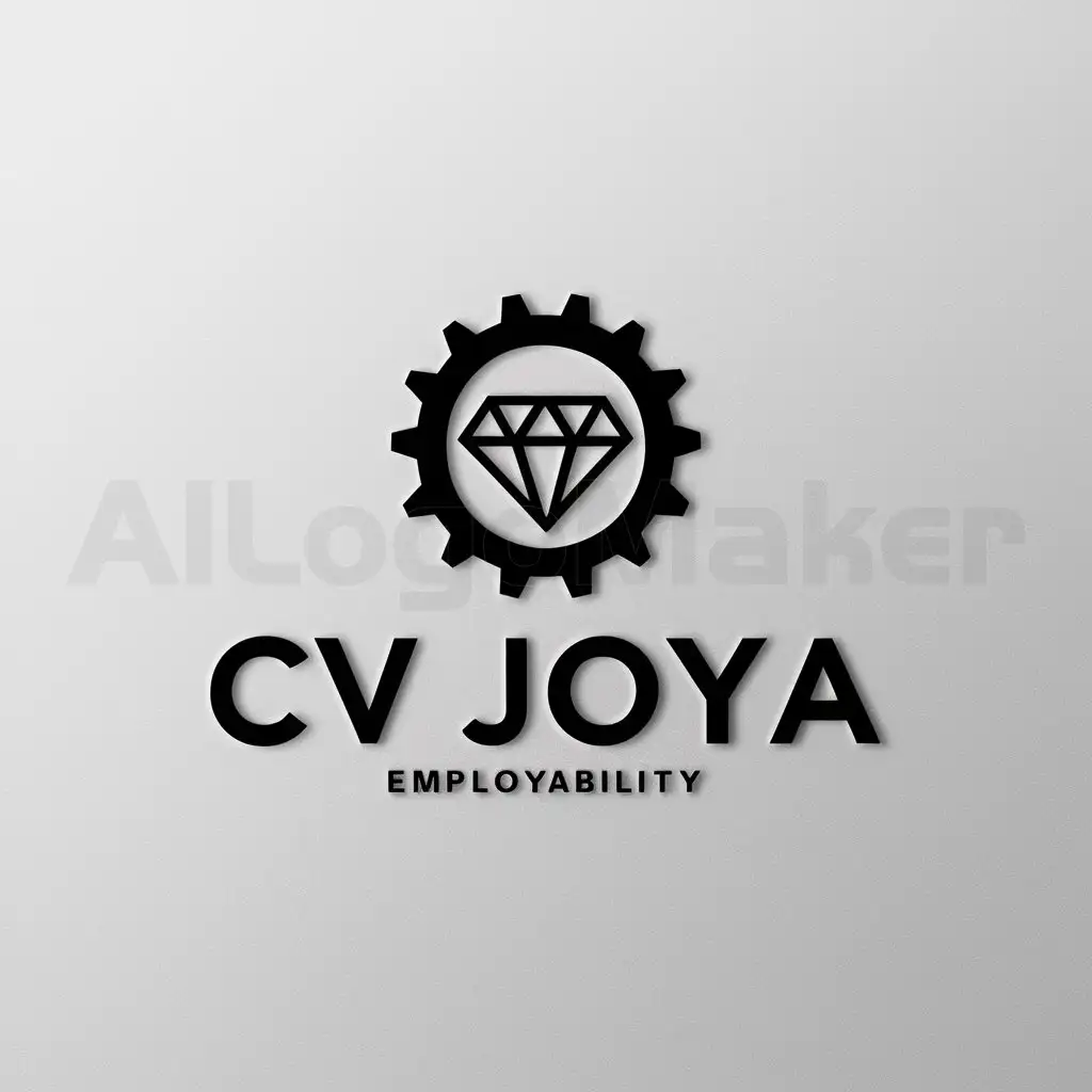 a logo design,with the text "CV Joya", main symbol:emprendimiento of employability can have a diamond or in a gear,Minimalistic,clear background