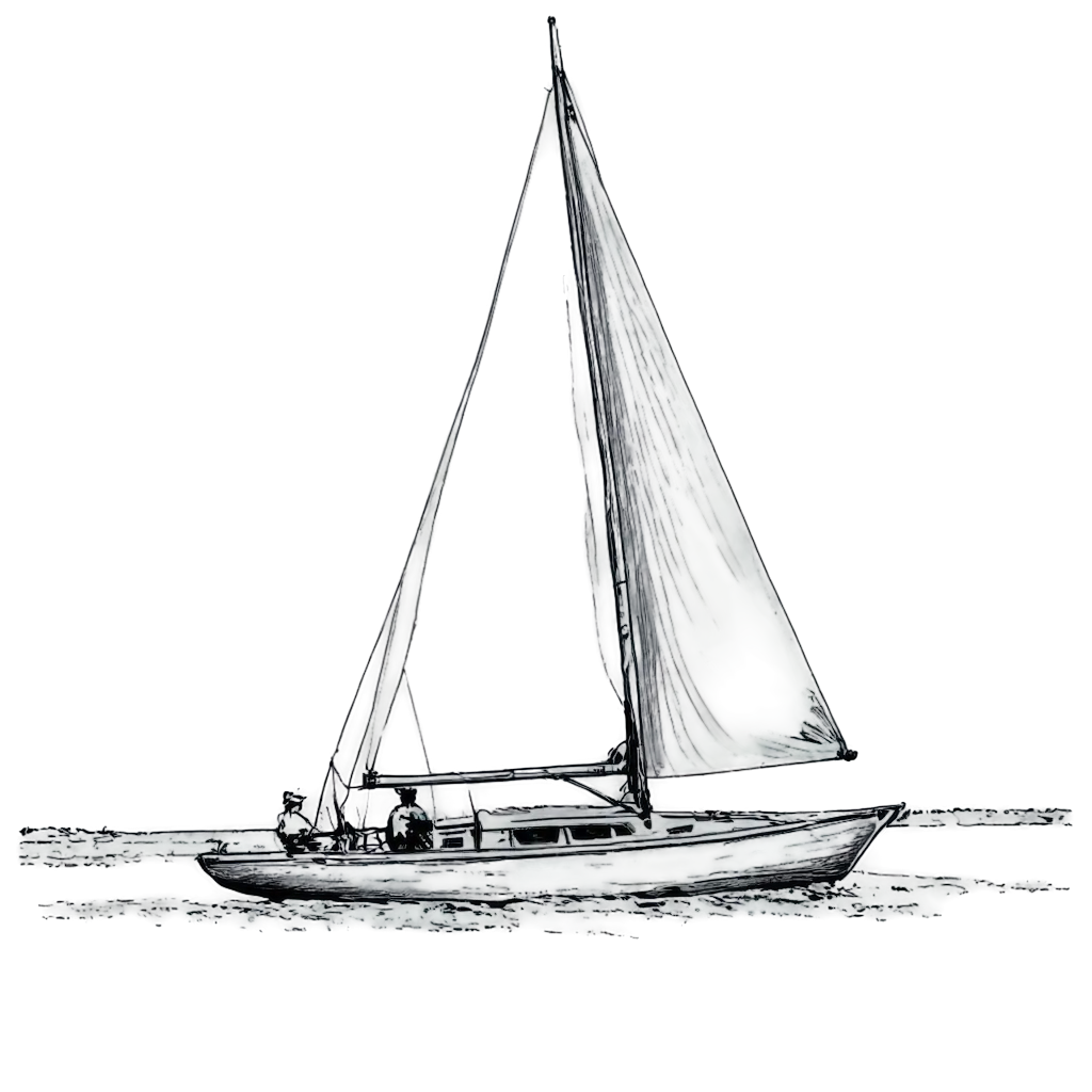 hand drawn sailing boat