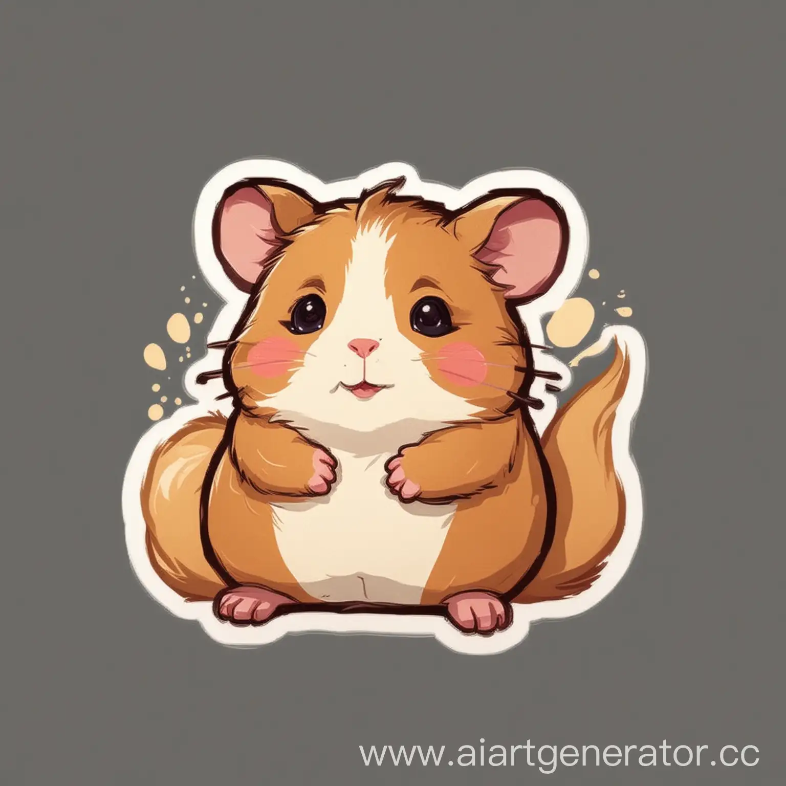 draw a 2d sticker with hamsters on a transparent background