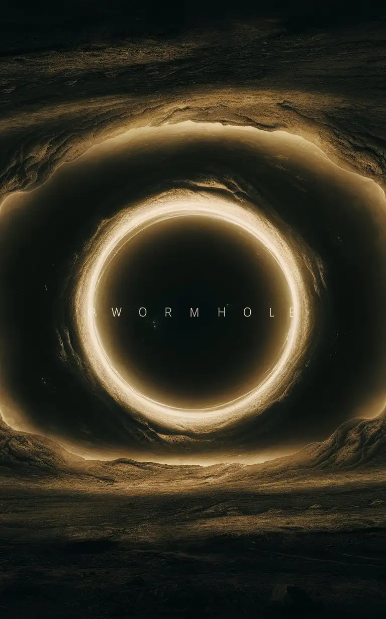 A scene of crossing a wormhole, without people, just the scene of the wormhole