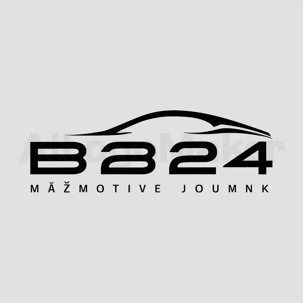 a logo design,with the text "B24", main symbol:mašina,Moderate,be used in Automotive industry,clear background