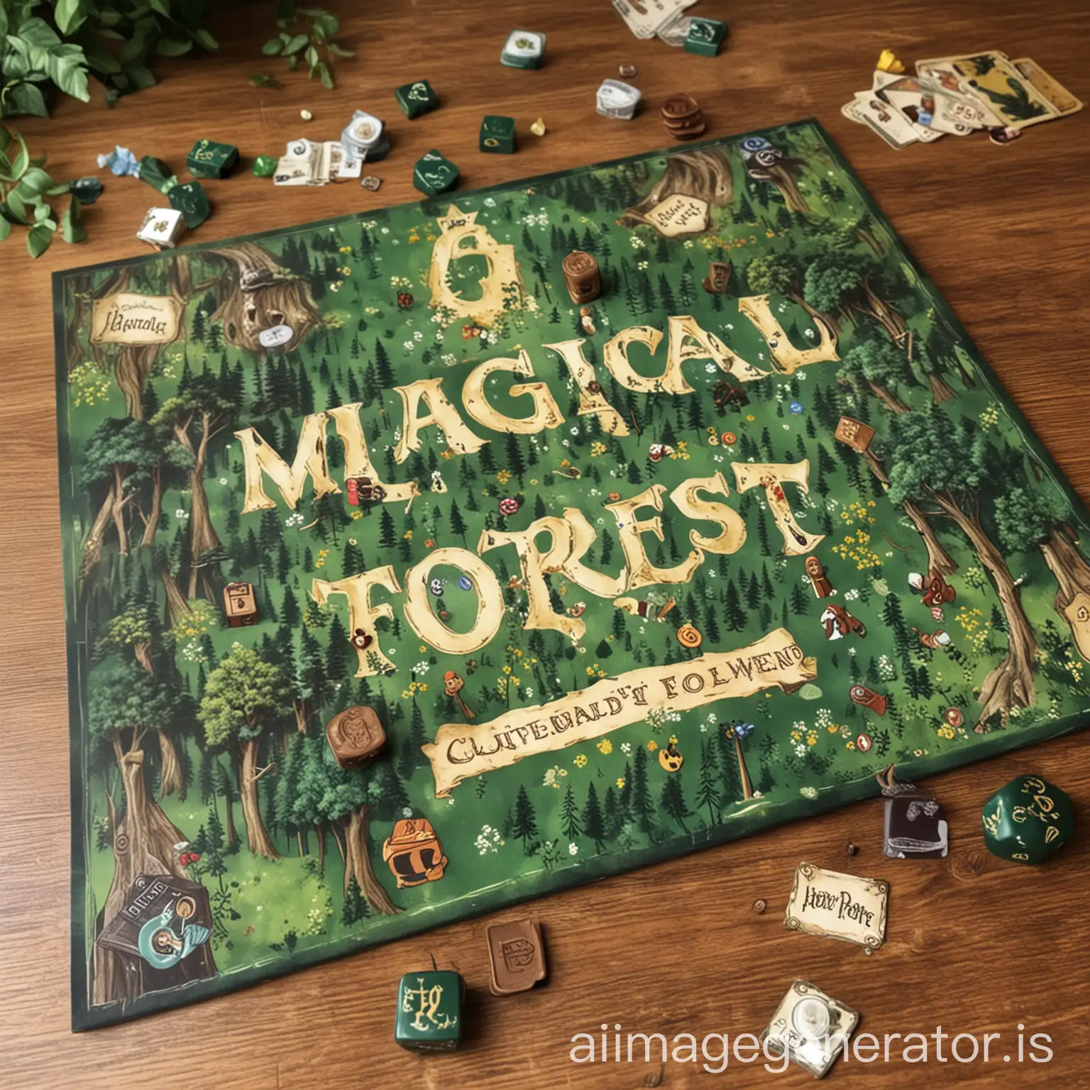 Magical Forest Board Game Cute Kid Adventures Inspired by Harry Potter green road to haven